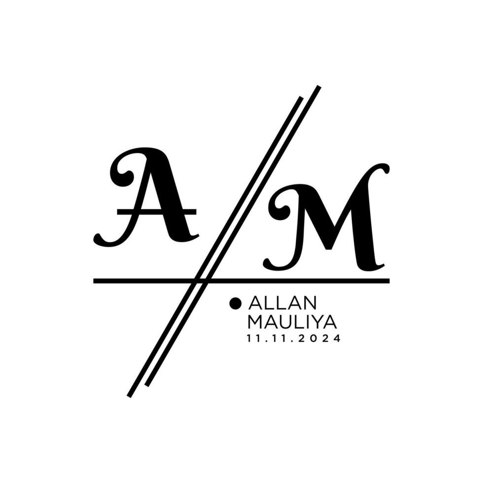 Wedding logo, elegant and refined monogram collection vector