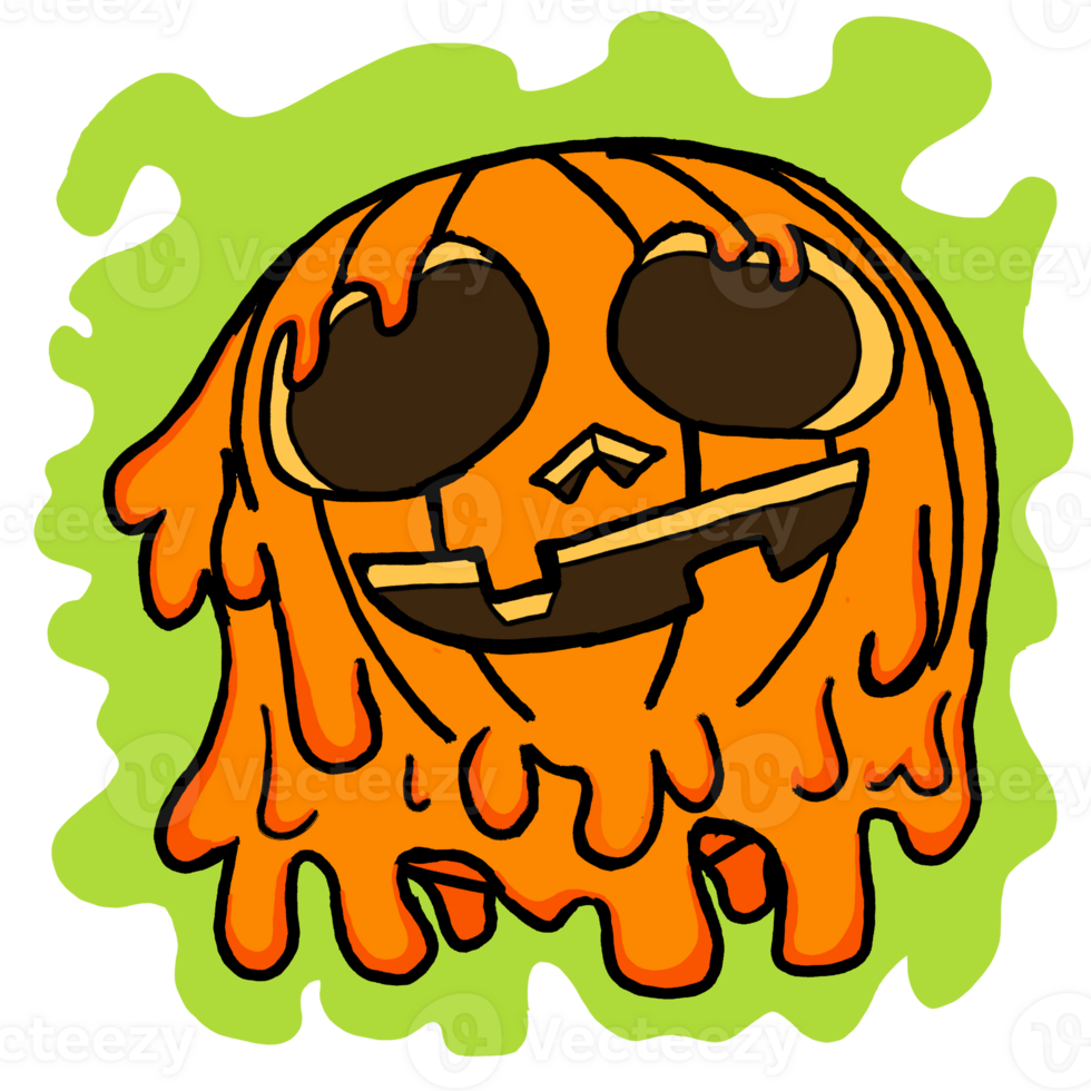 halloween pumpa huvud tecknad serie illustration för sublimering design png