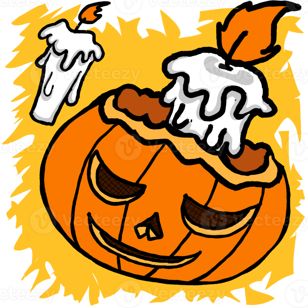 halloween pumpa huvud tecknad serie illustration för sublimering design png