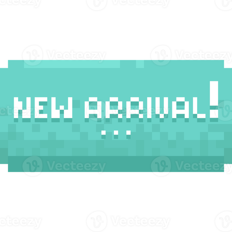 Pixel art new arrival banner png
