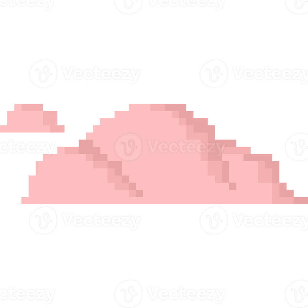 Pixel art pink cloud png