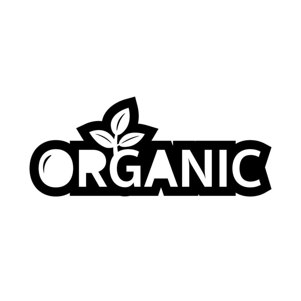 Organic, monogram logo, vegan badge, label vector