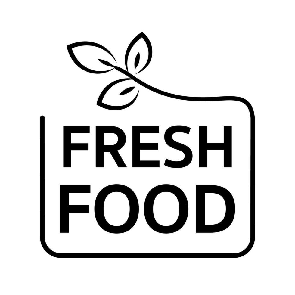 monogram logo, fresh food badge vector