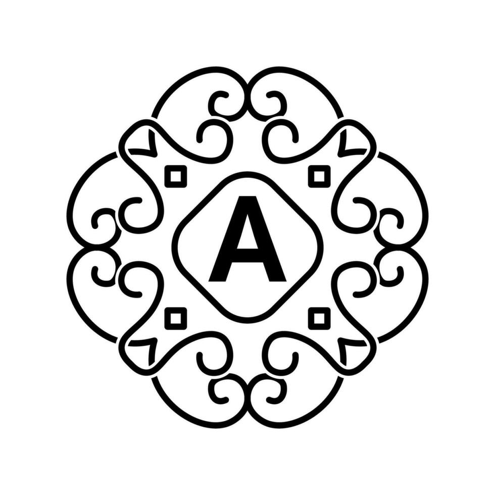 monogram logo, initial, vintage ornament vector