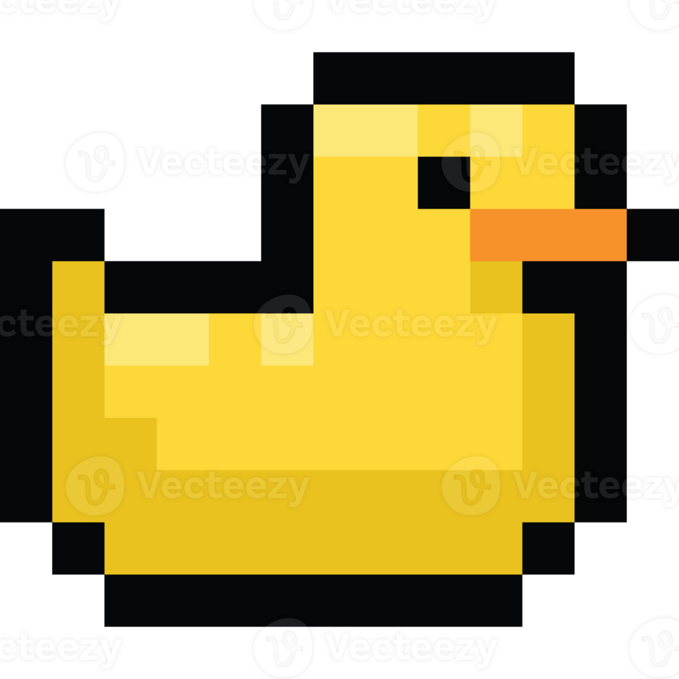 Pixel art rubber duck icon png