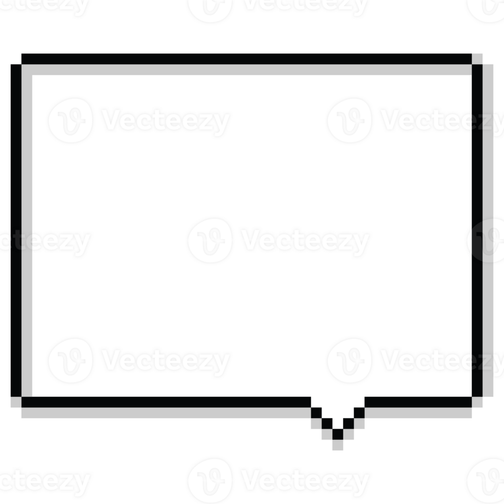 Pixel art cartoon speech balloon png