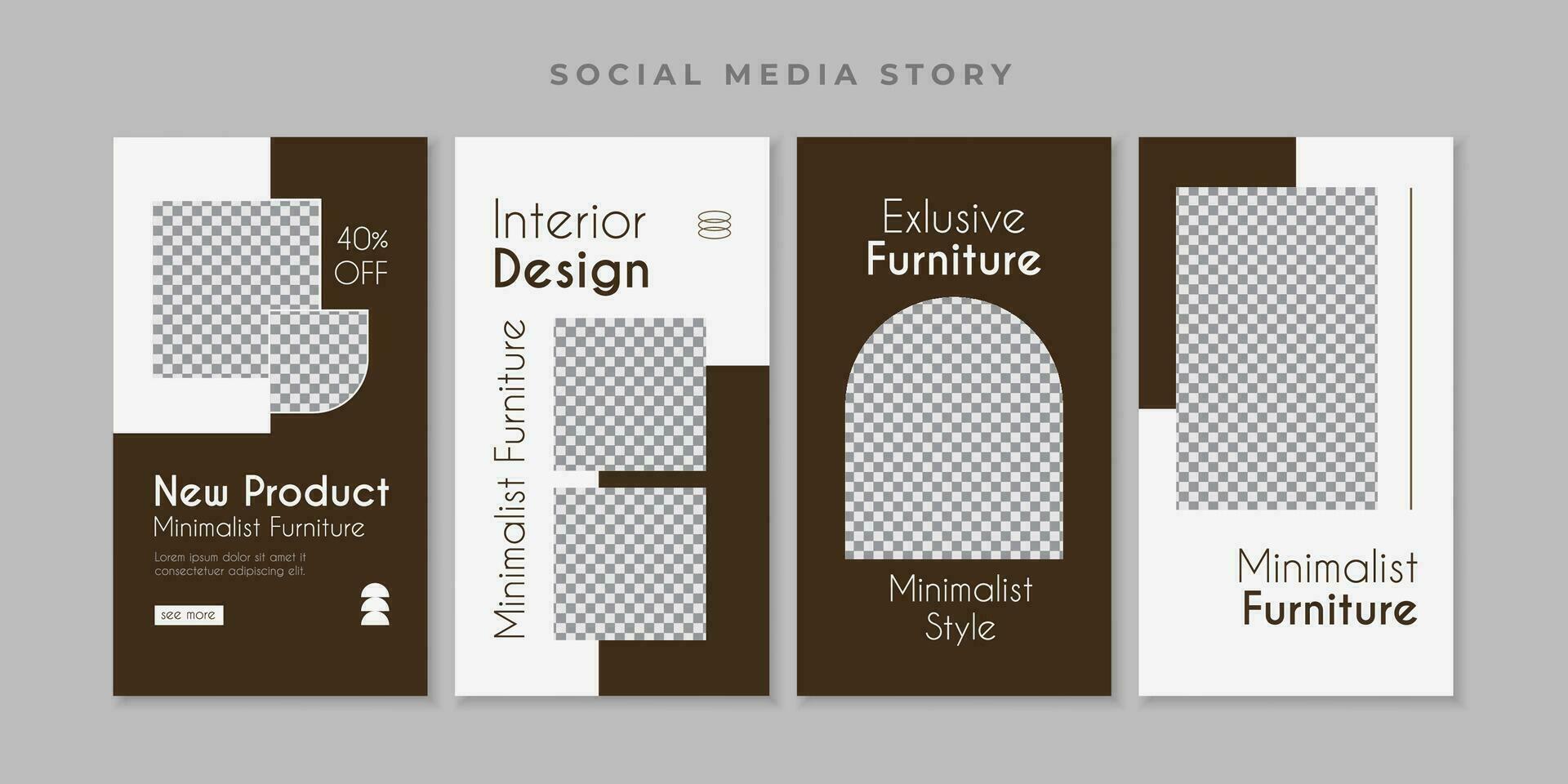 Minimalist furniture social media story template vector