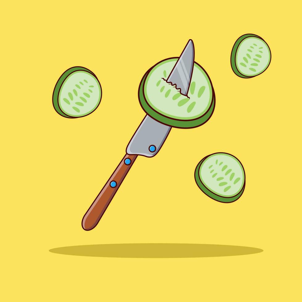 Detailed of cucumber illustration for food icon vector