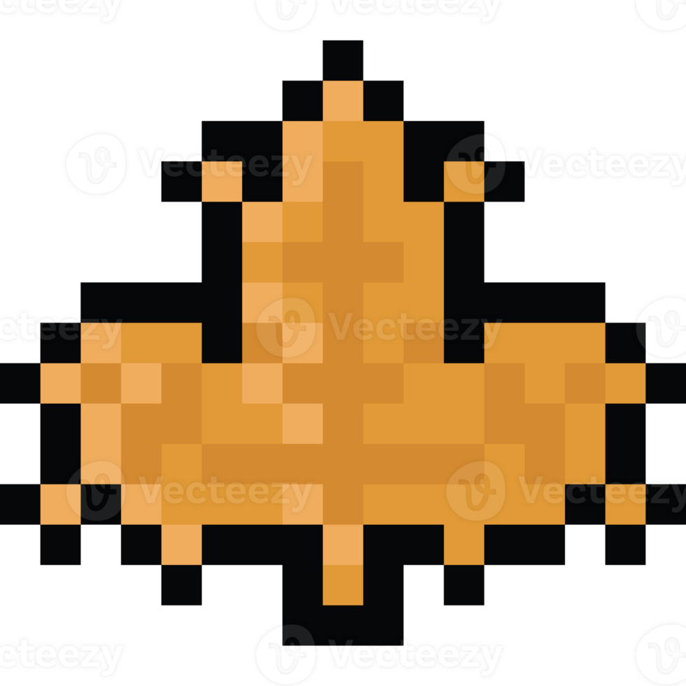 Pixel art dry maple leaf icon png
