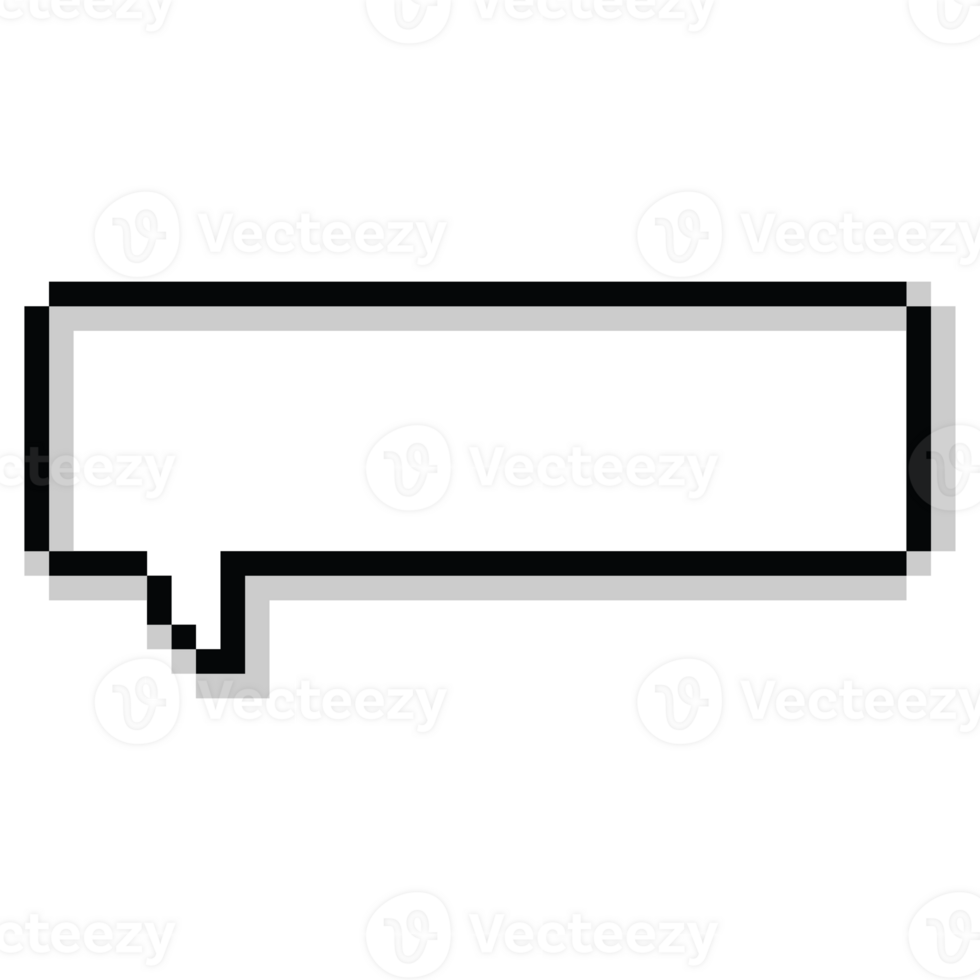 Pixel art cartoon speech balloon png