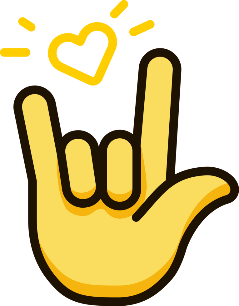 liefde hand- teken icoon emoji sticker png