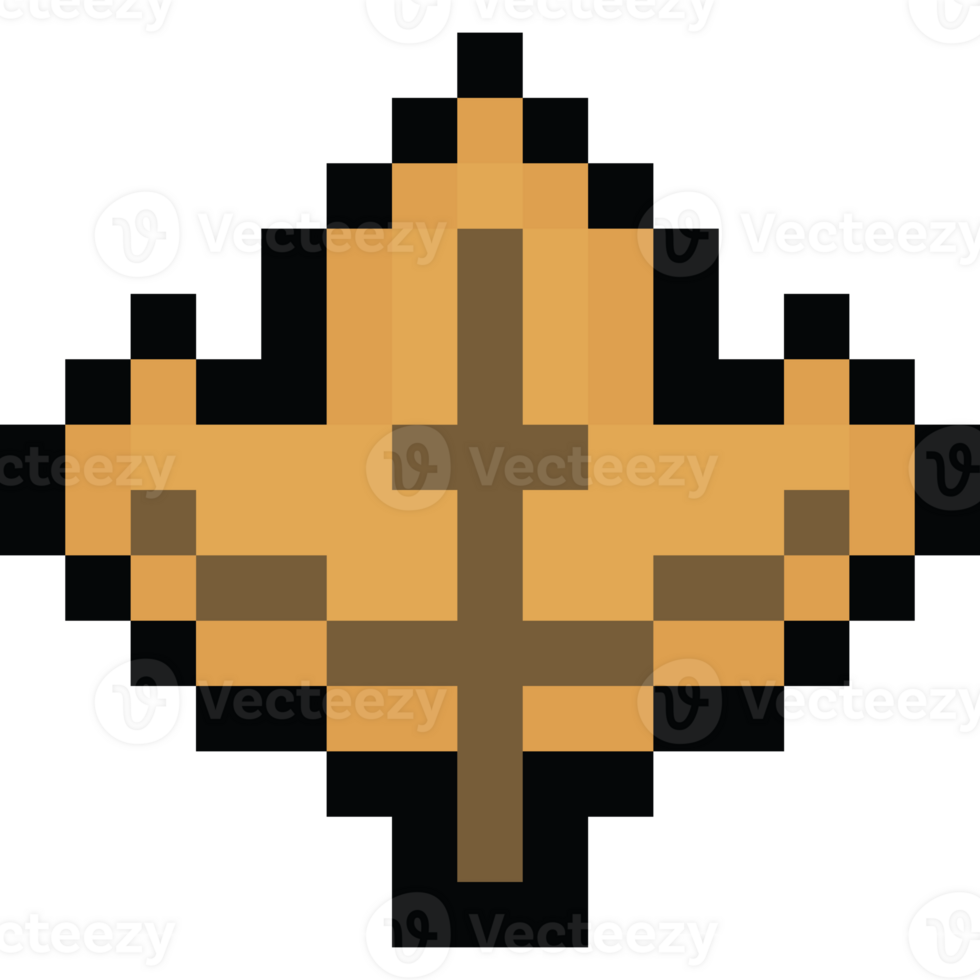 Pixel art cartoon dry maple leaf icon 28652132 PNG