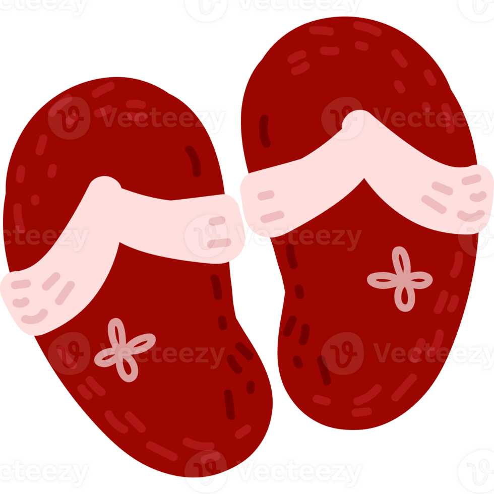 Red sandal cartoon illustration png