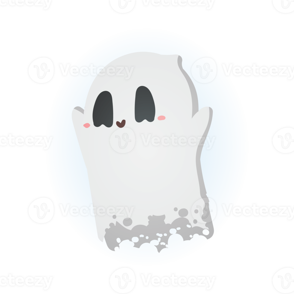 Hand drawn cute ghost character png