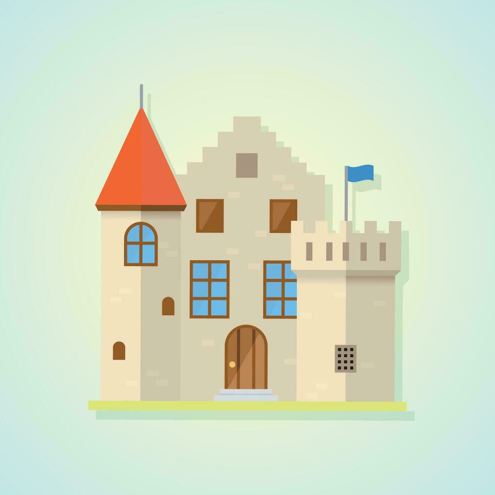 Castle Fortress Simple Vector Art Stock Illustrations
