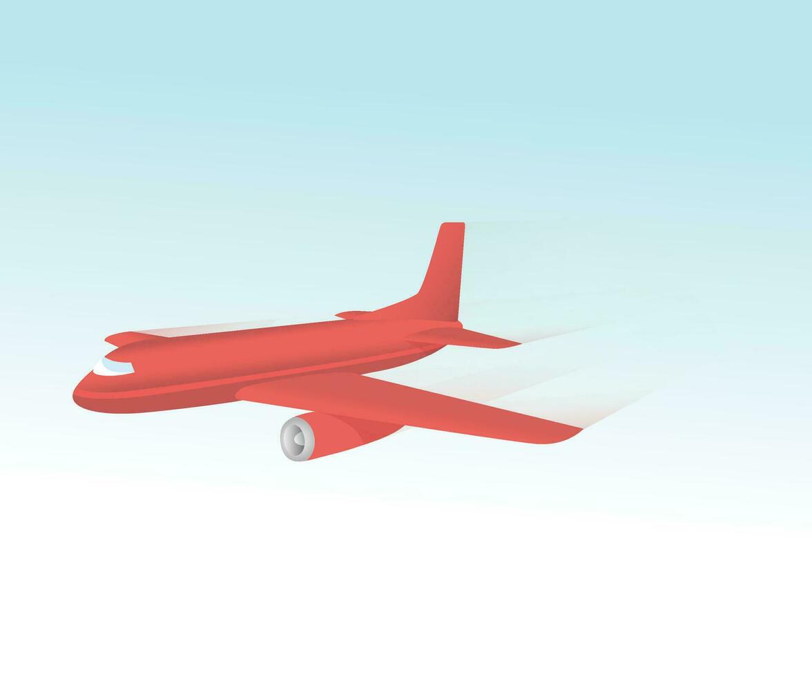 Red Airplane Digital Stock Vector Illustrations