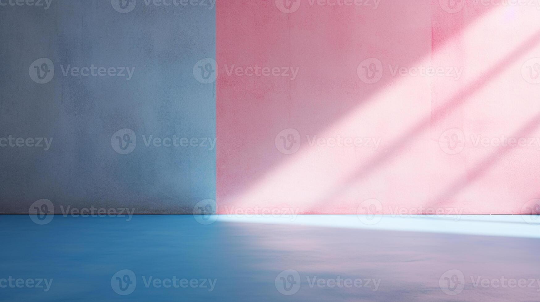Abstract Gradient Wall in Pastel Pink and Blue with Ample Space for Text and Design Elements photo
