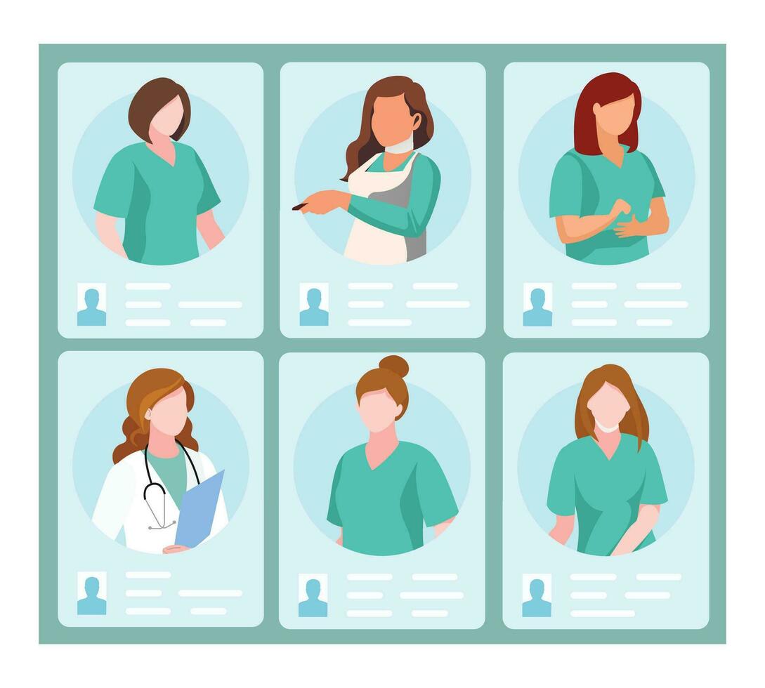 Medical ID Card Template Digital Vector Illustrations