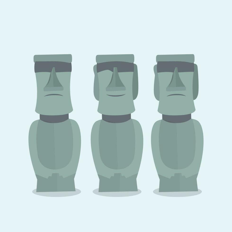 Moai Stone Statue Digital Vector Stock Illustrations