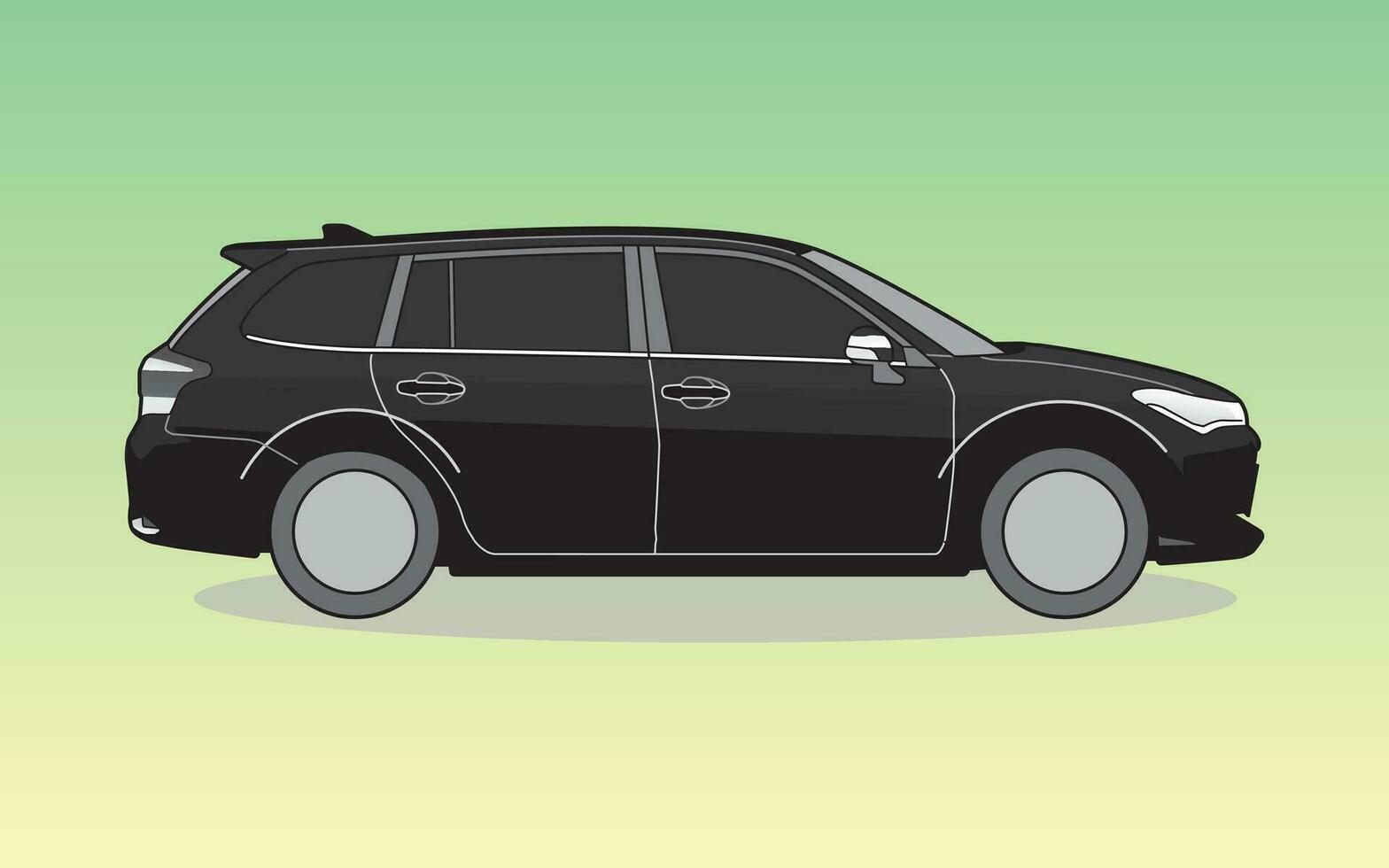 Modern Black Car Vector Digital Stock Illustrations