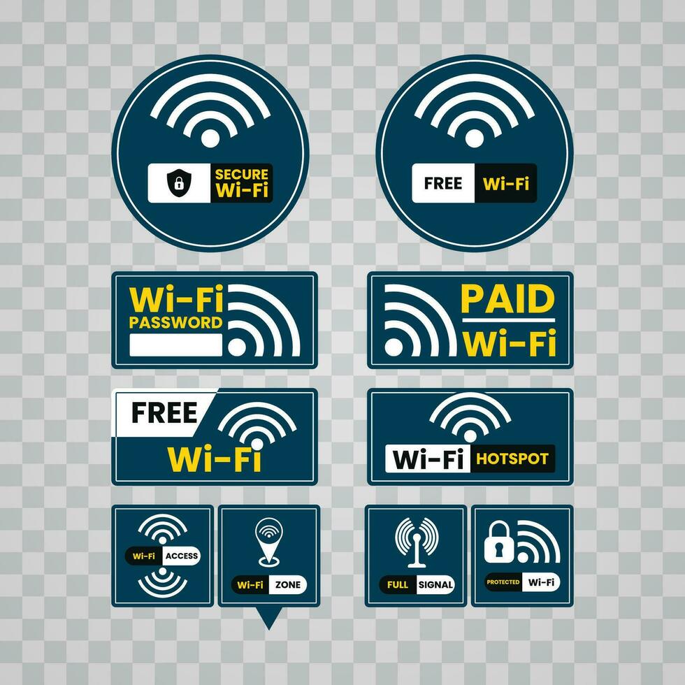 Wifi sign and symbol set graphic design vector illustration