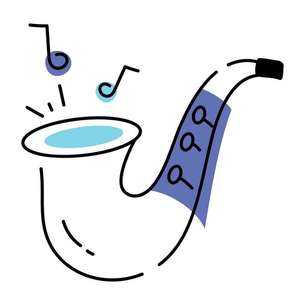 Appealing doodle icon of saxophone music vector