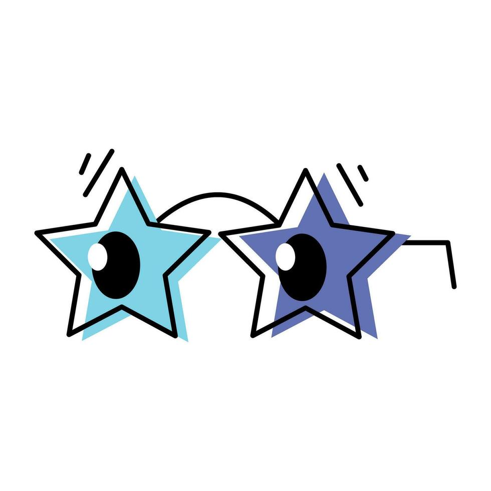 Doodle icon of star glasses vector