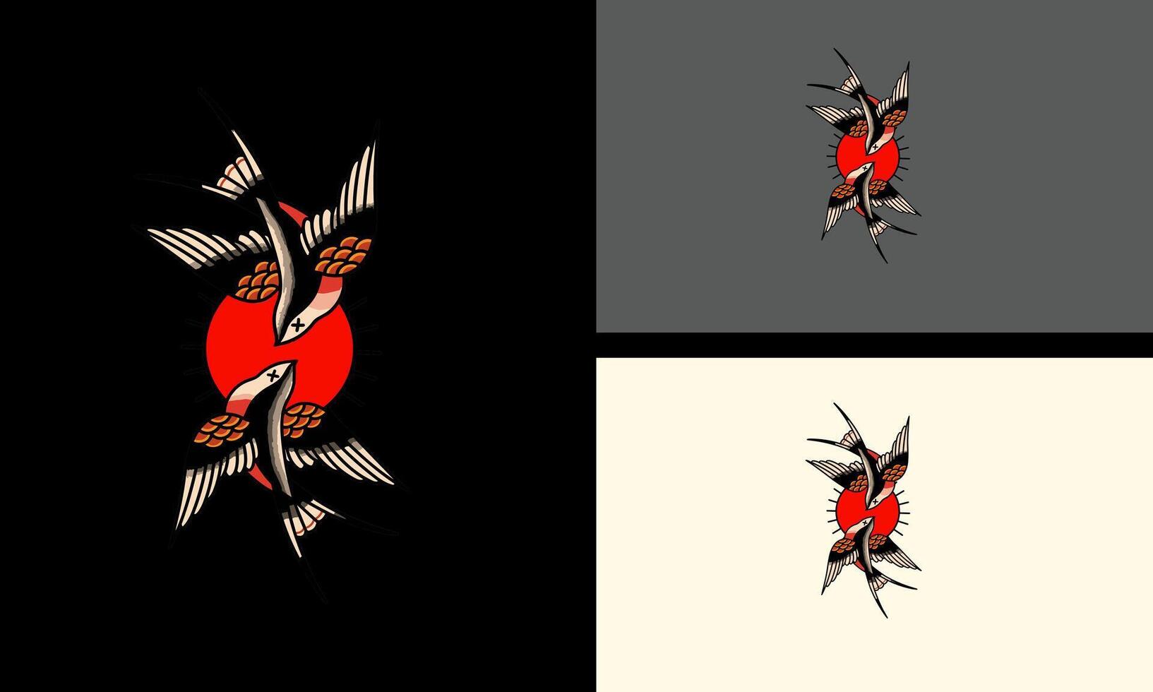 flying bird vector mascot design