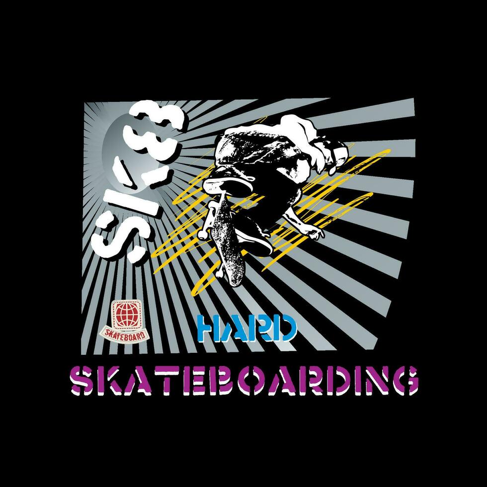skateboarding slogan tee graphic typography for print t shirt,illustration,stock vector,art,style vector