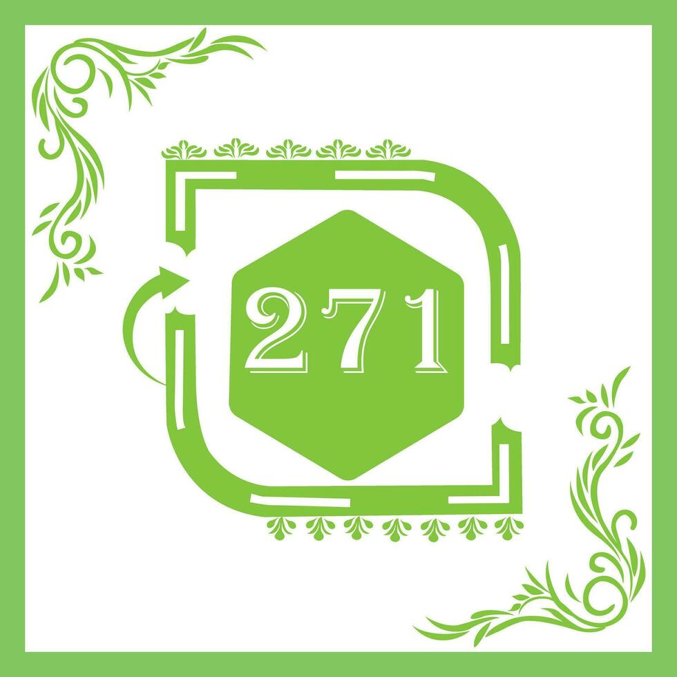 Organic Leaf Design with Number 271 vector