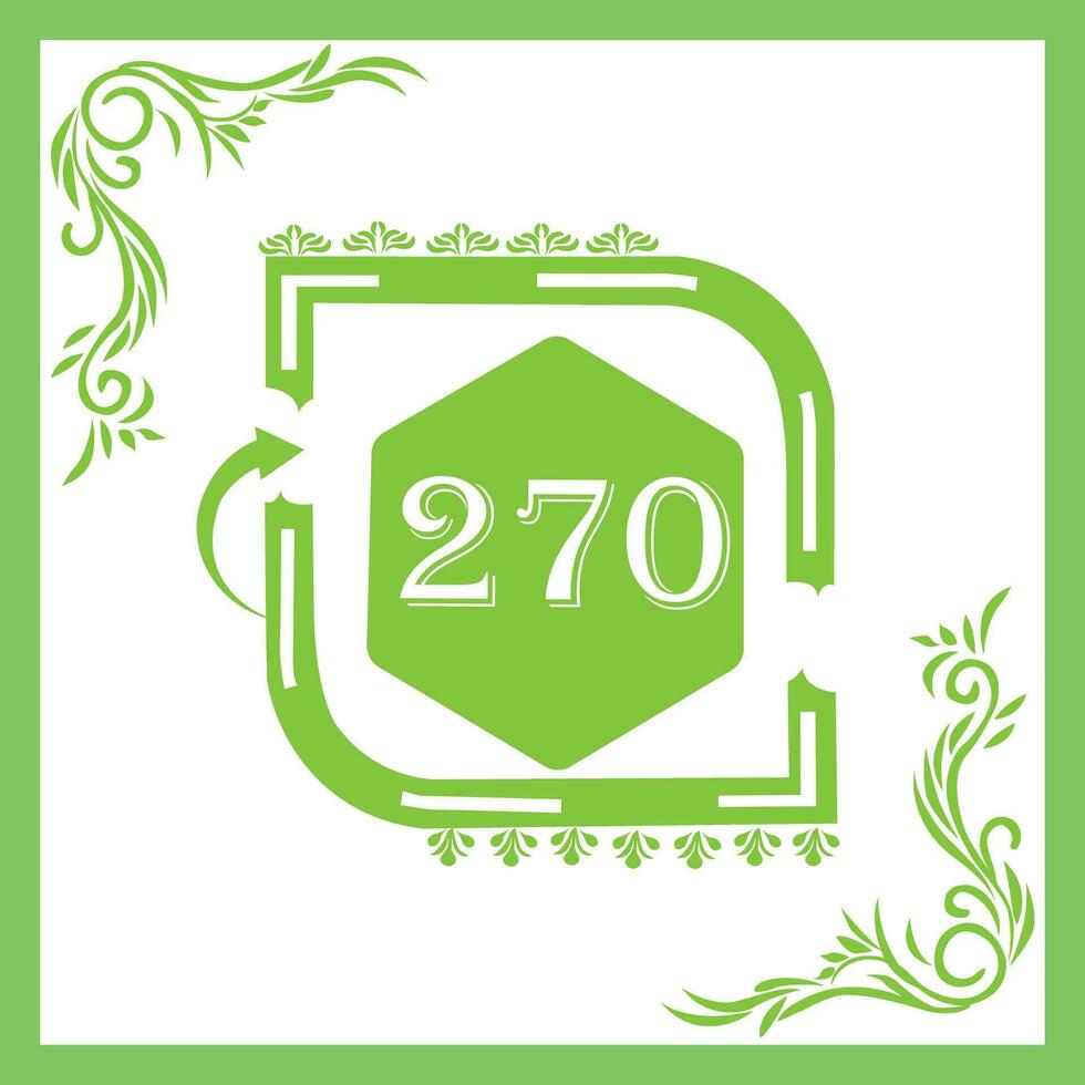 Organic Leaf Design with Number 270 vector
