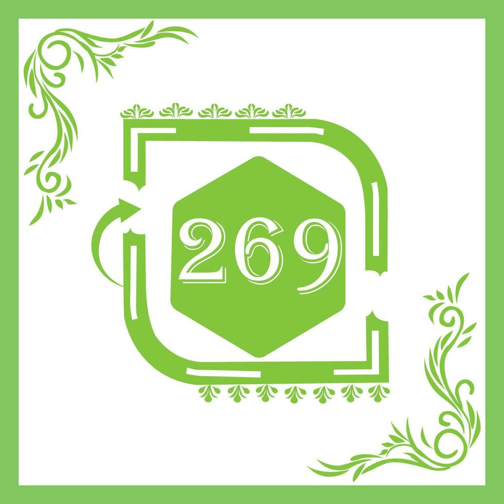 Organic Leaf Design with Number 269 vector
