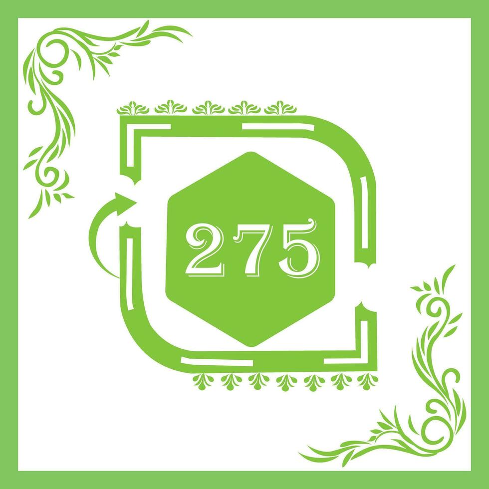 Organic Leaf Design with Number 275 vector