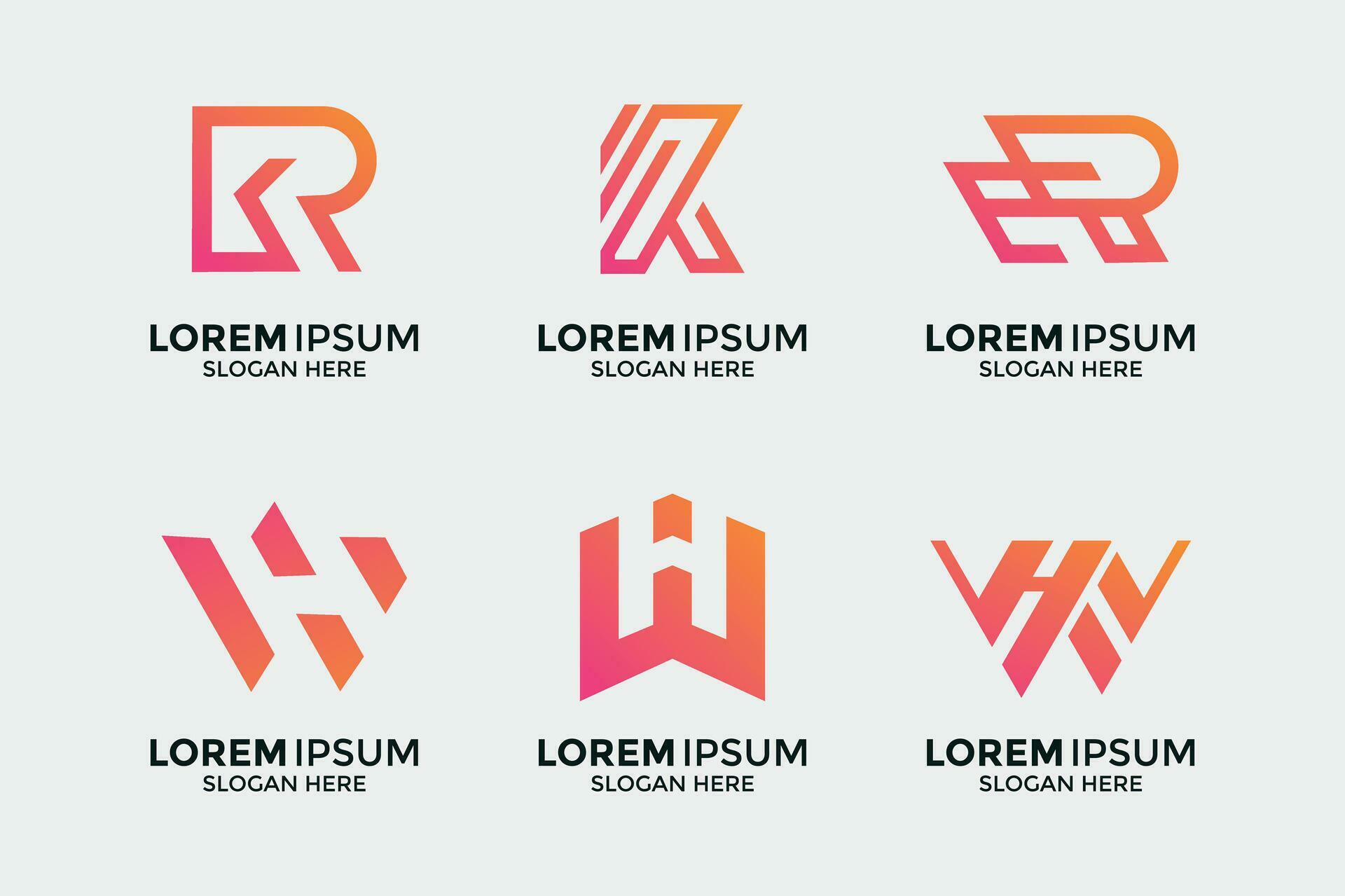 collection of letter R and W monogram logos 28652514 Vector Art at Vecteezy