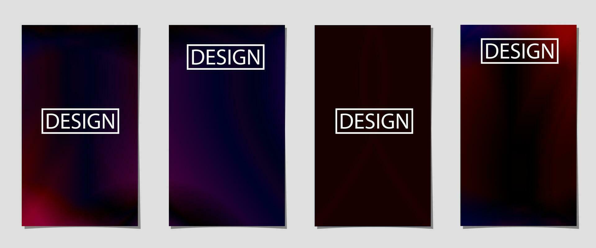 Set of abstract background with beautiful gradient color, dark colorful background for poster flyer banner backdrop. vertical and horizontal banner. cool fluid background vector illustration