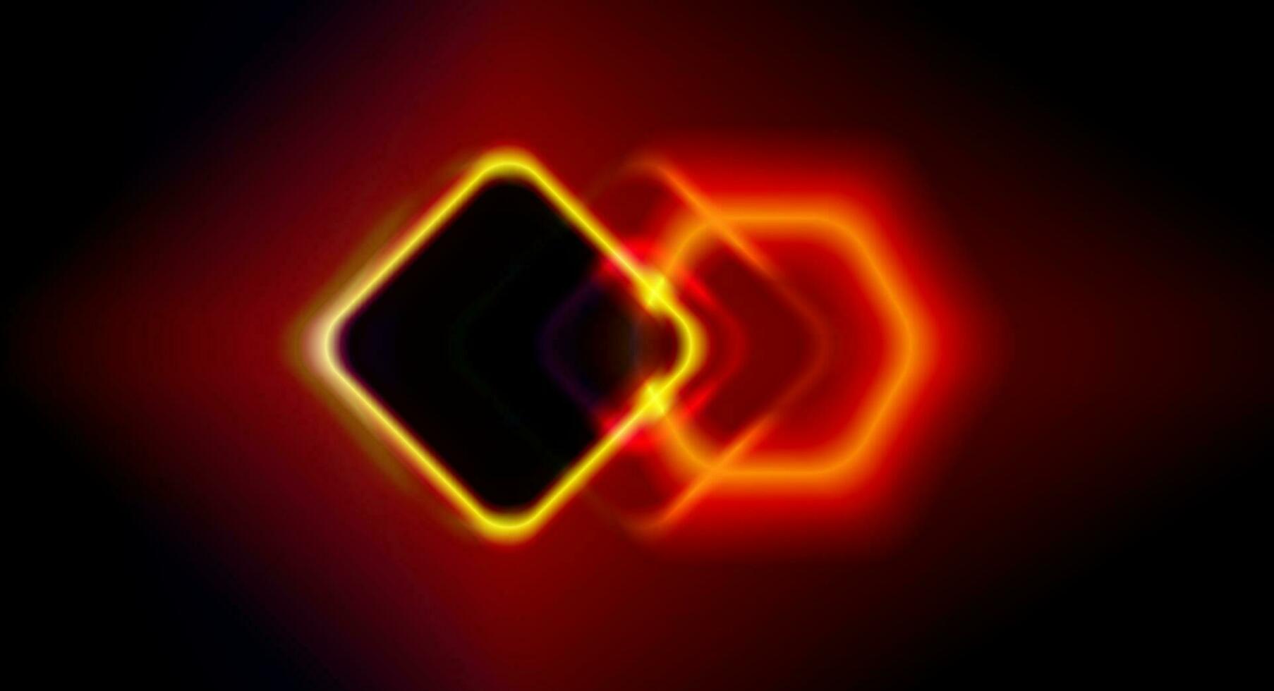 abstract futuristic background with neon geometric shape movement speed on the night sky. Rhombus frame with copy space. vector illustration. dark background