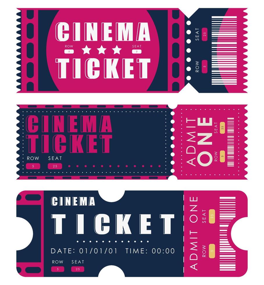 Ticket set. Pass card design. Isolated. . vector