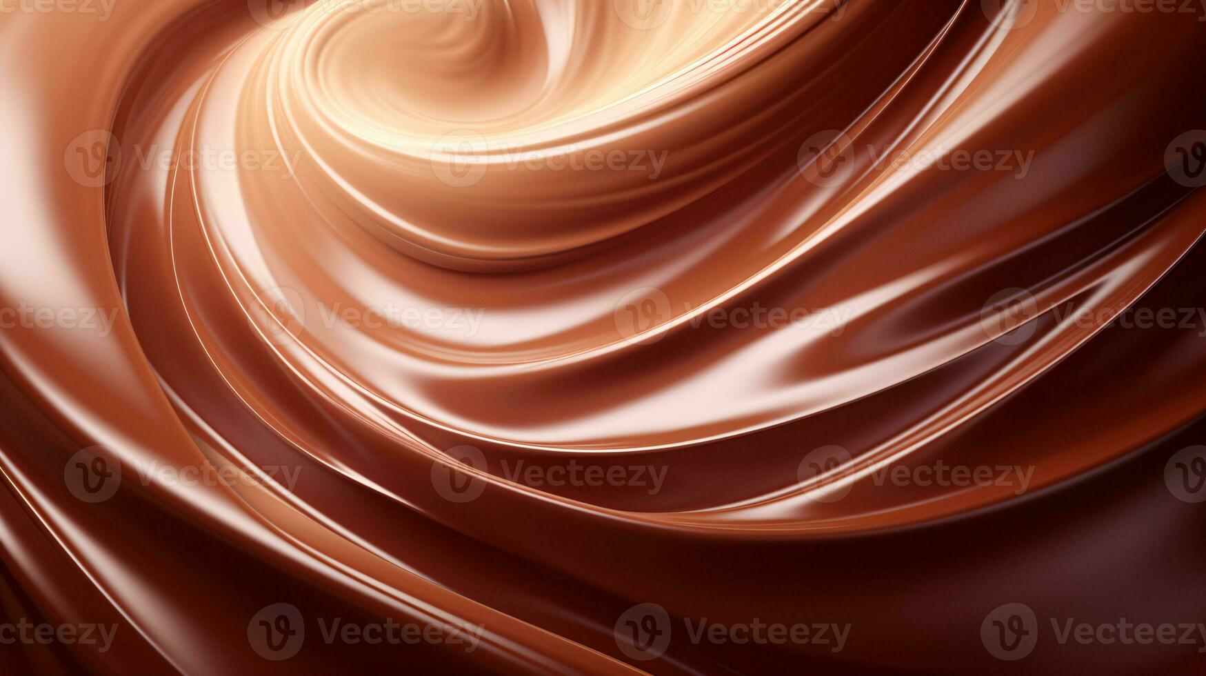 Dance of Light and Shadow - Swirls of Chocolate Cream Against Luminous Backdrop AI Generative photo