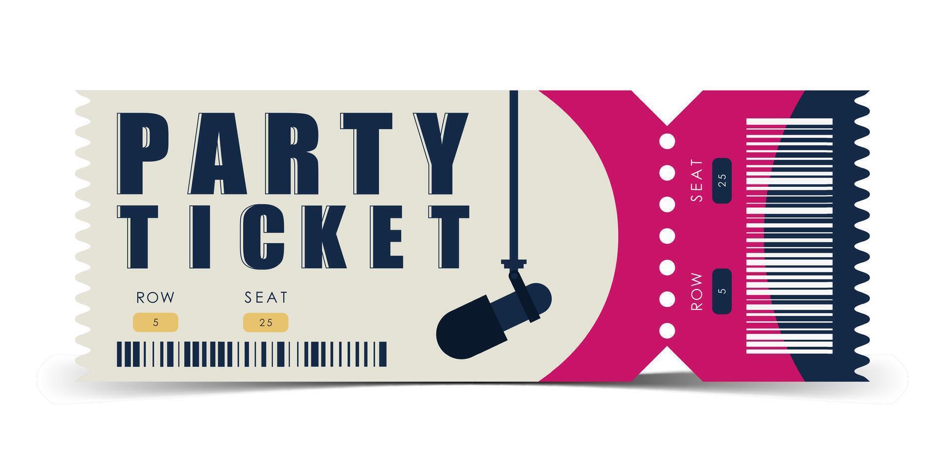 Sample ticket to enter the party. Modern elegant ticket card illustration template. Vector. vector