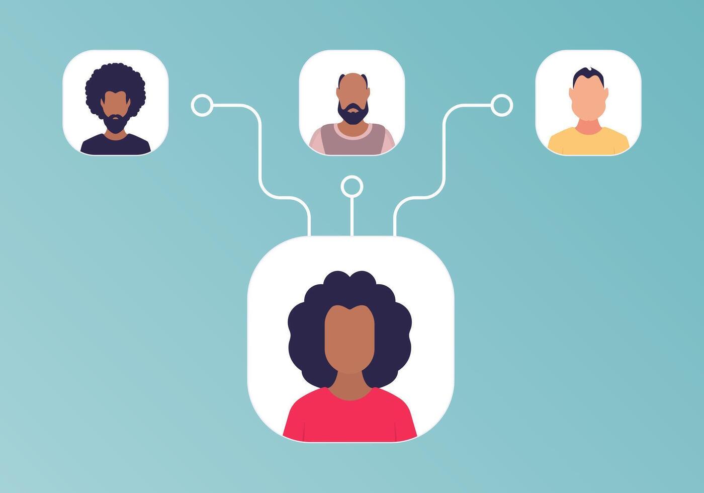 Scheme of subordination of people. Flat style. Vetkaran illustration. vector
