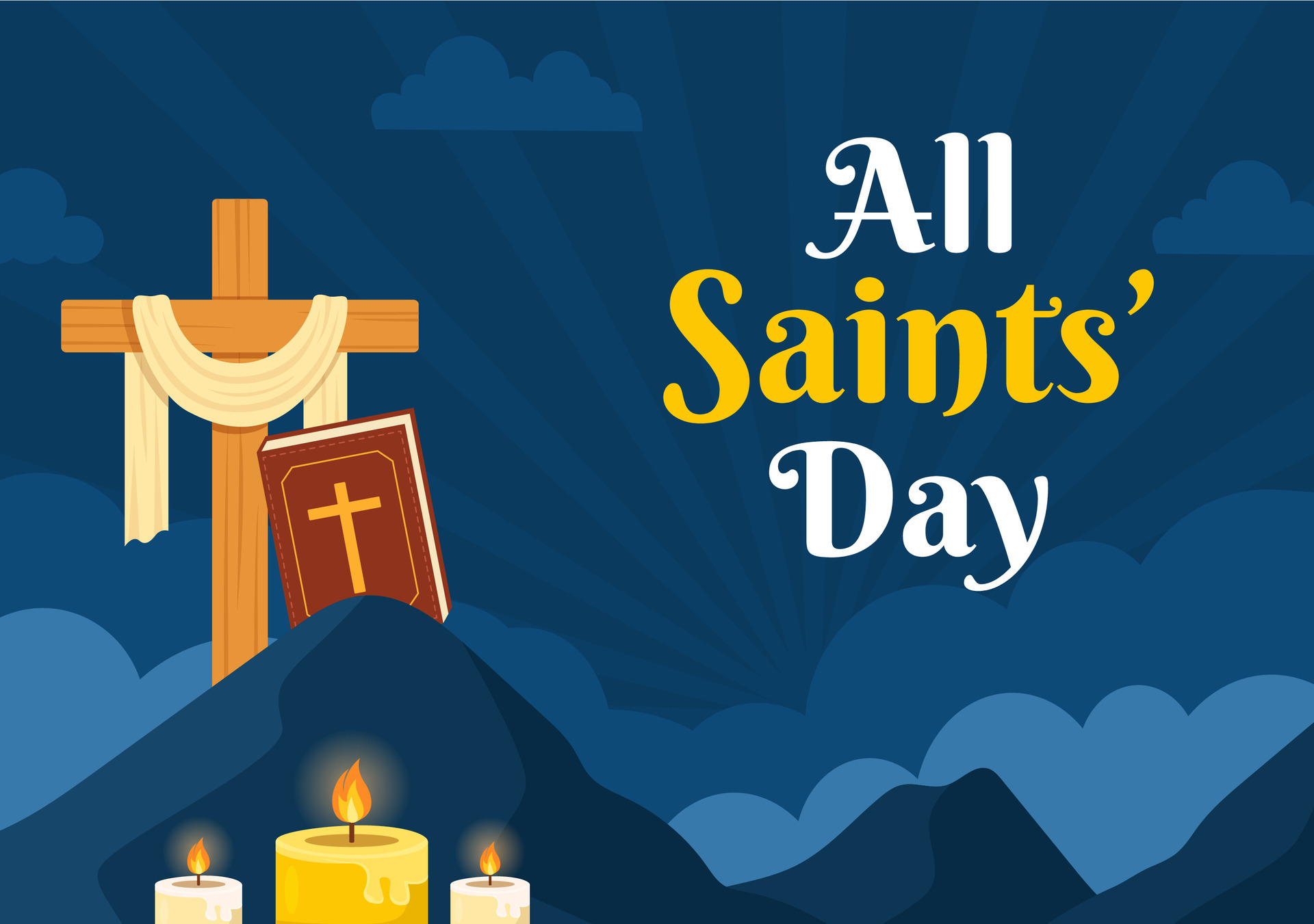 All Saints Day Vector Illustration on 1st November with for the All