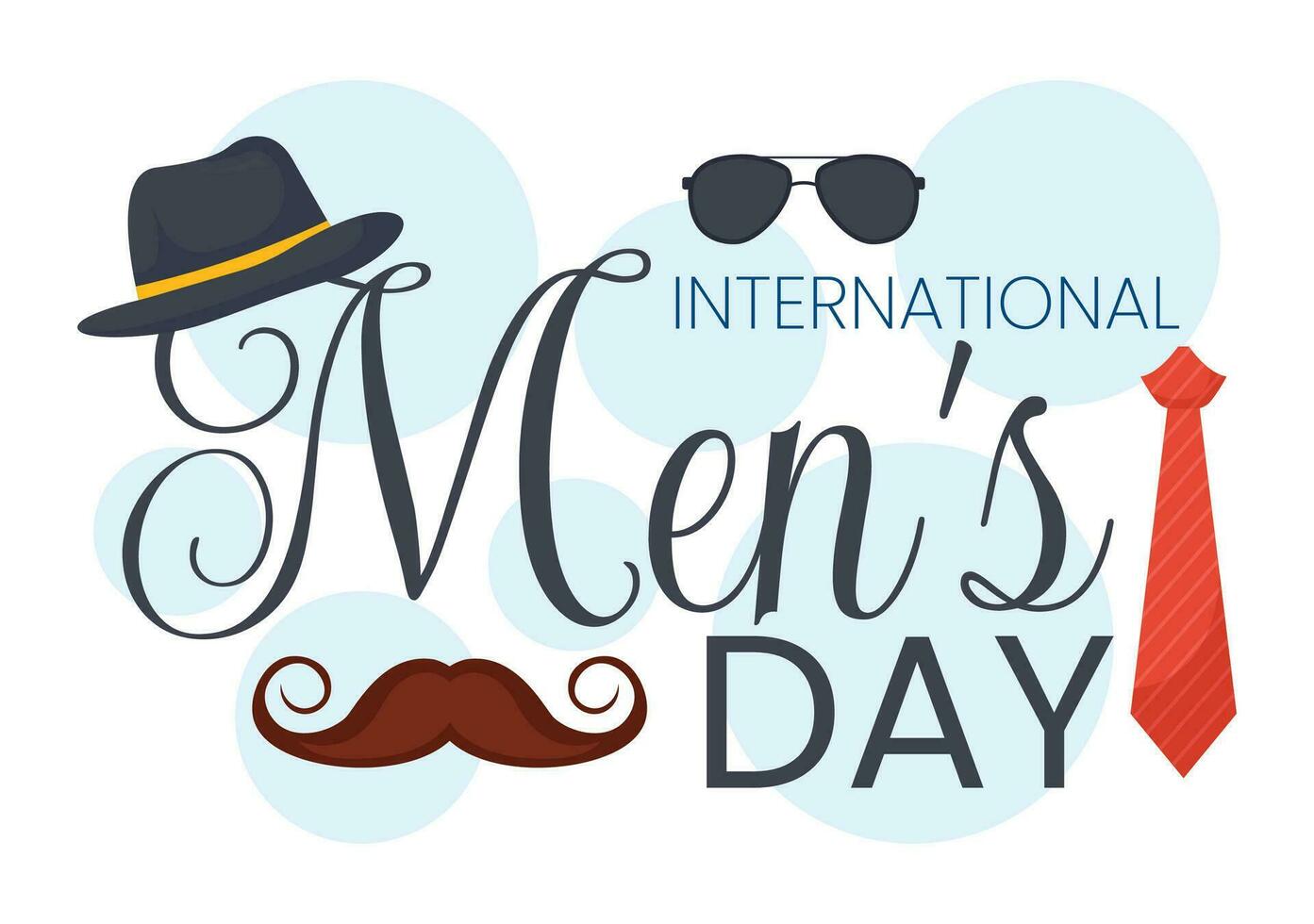 International Men's Day Vector Illustration on November 19 with Men Equipment for Positive Value Their Families in Flat Cartoon Background Design