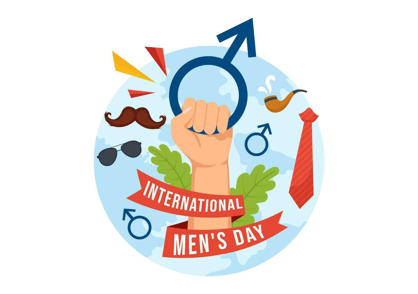 internacional de los hombres día vector ilustración en noviembre 19 con hombres equipo para positivo valor su familias en plano dibujos animados antecedentes diseño