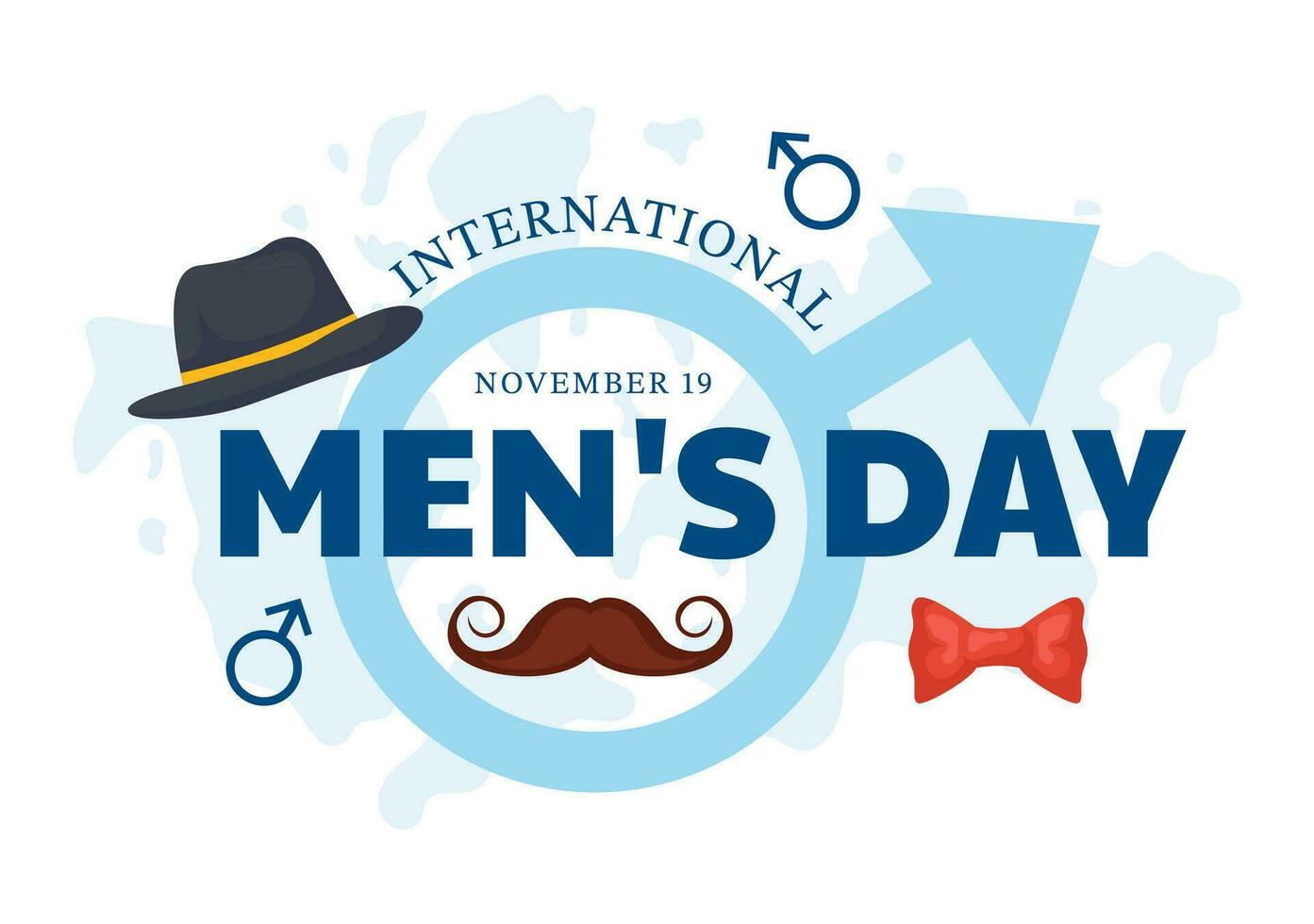International Men's Day Vector Illustration on November 19 with Men Equipment for Positive Value Their Families in Flat Cartoon Background Design