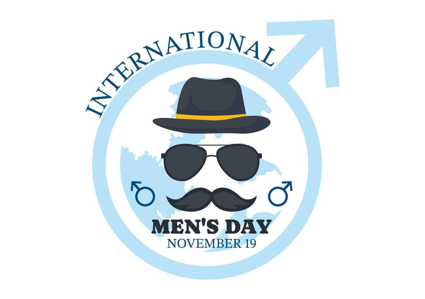 International Men's Day Vector Illustration on November 19 with Men Equipment for Positive Value Their Families in Flat Cartoon Background Design