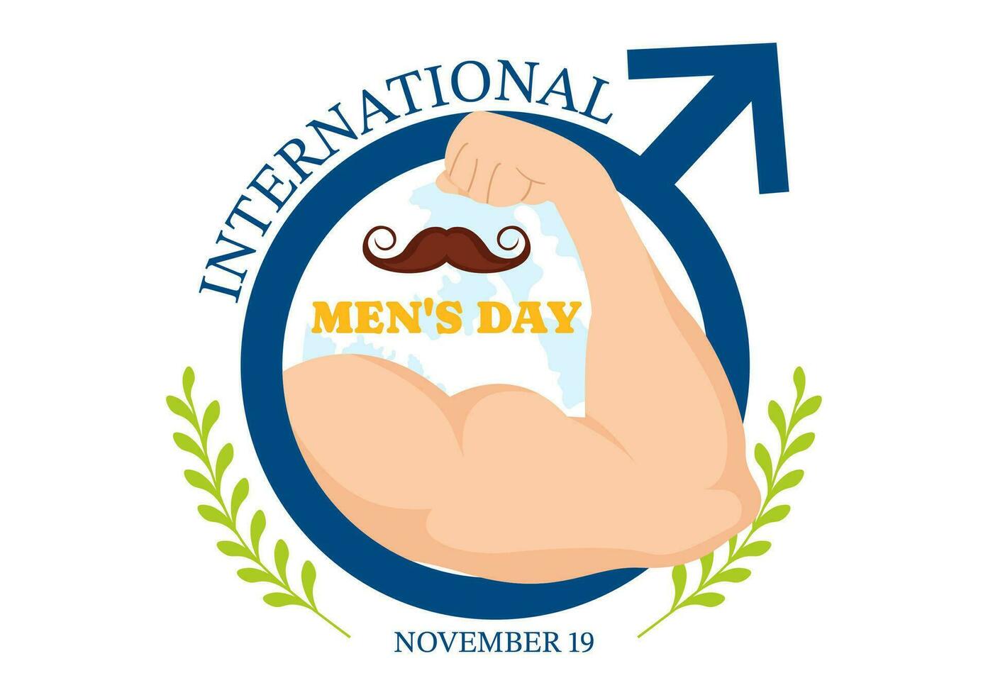 International Men's Day Vector Illustration on November 19 with Men Equipment for Positive Value Their Families in Flat Cartoon Background Design