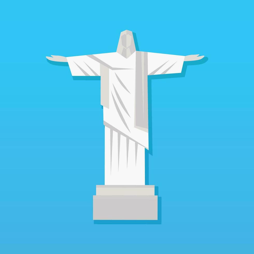 Jesus Christ Redeemer Statue Brazil Rio De Janeiro Digital Stock Illustrations vector