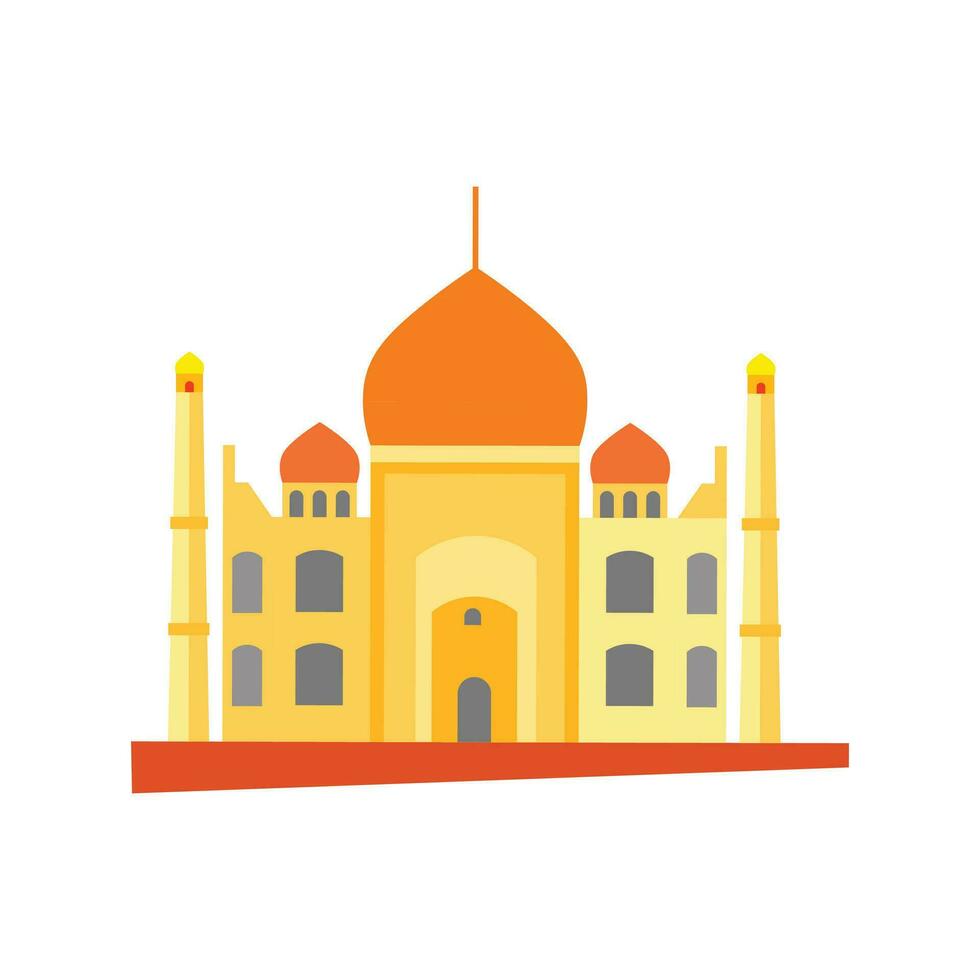 Taj Mahal antiguo Monumento icono vector