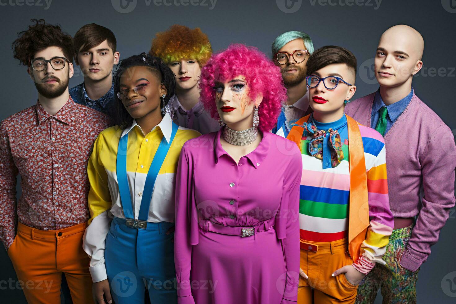 Vibrant Celebration of Gender Diversity and Inclusivity Showcasing Expressions and Attire AI Generative photo