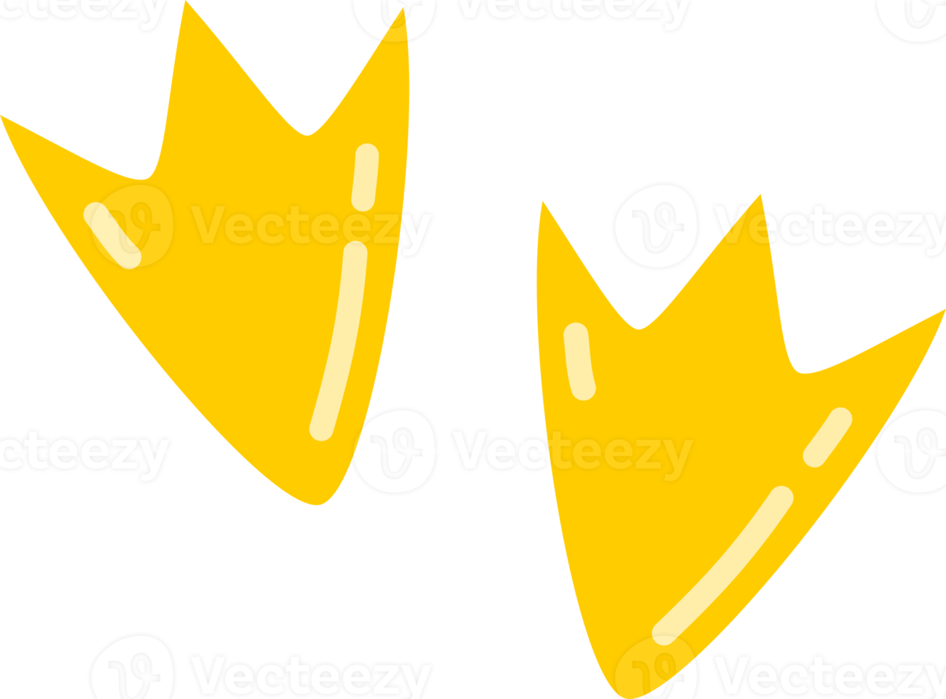 Cute yellow duck footprint cartoon icon png